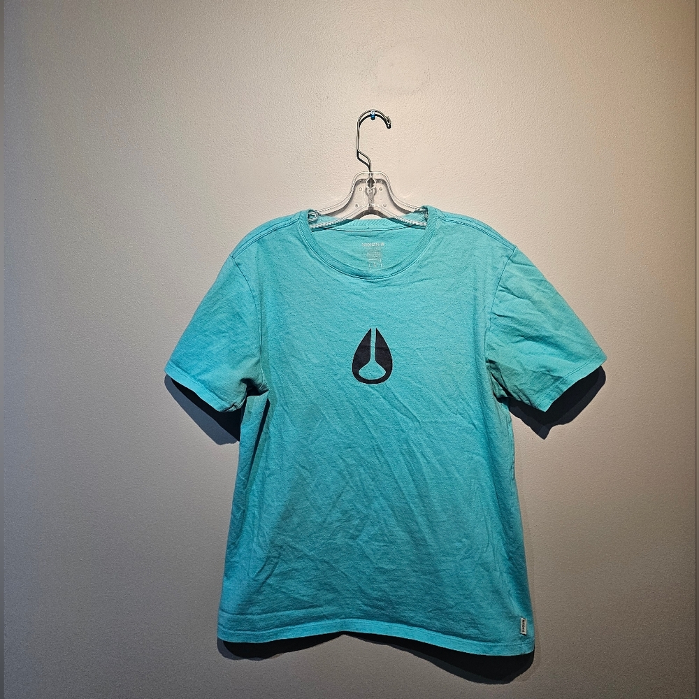 Nixon Aqua Blue Graphic T-Shirt | Size Large